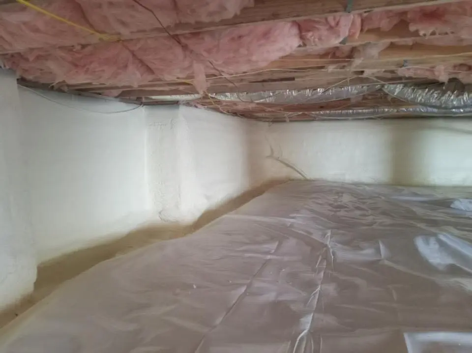Crawl space encapsulation with closed-cell spray foam for Attic Insulation in Lackland AFB